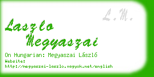 laszlo megyaszai business card